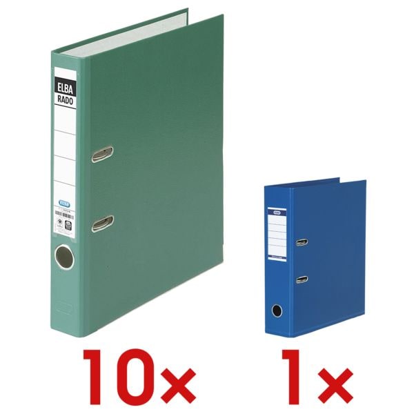 Elba 10x Ordner »rado brillant« 1000226 inkl. 1x Ordner »Strong-Line« grün, 28.5x31.8x28.5 cm