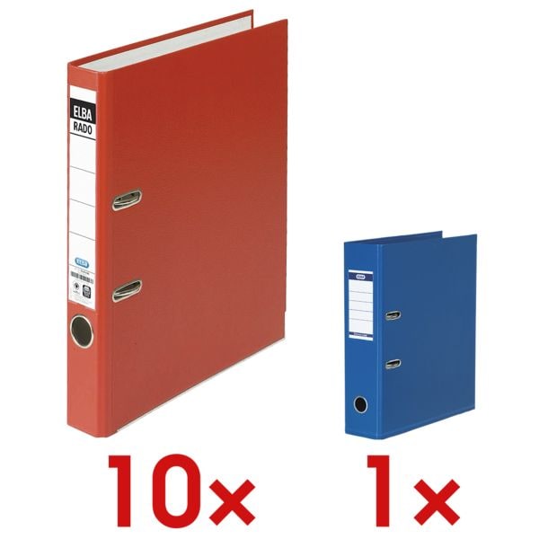 Elba 10x Ordner »rado brillant« 1000226 inkl. 1x Ordner »Strong-Line« rot, 28.5x31.8x28.5 cm