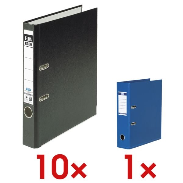 Elba 10x Ordner »rado brillant« 1000226 inkl. 1x Ordner »Strong-Line« schwarz, 28.5x31.8x28.5 cm