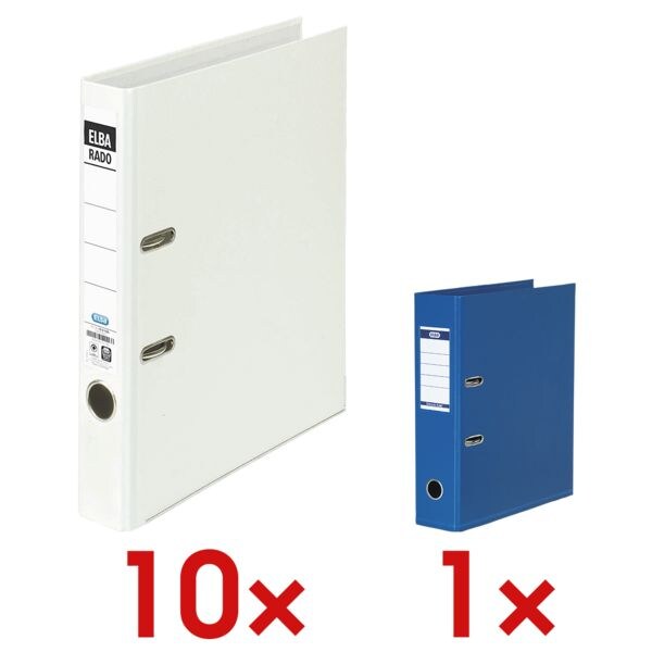 Elba 10x Ordner »rado brillant« 1000226 inkl. 1x Ordner »Strong-Line« weiß, 28.5x31.8x28.5 cm