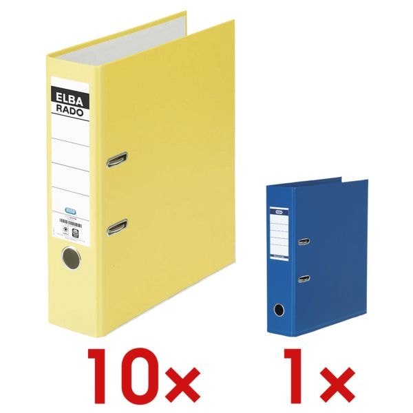 Elba 10x Ordner »rado brillant« 10002261 inkl. 1x Ordner »Strong-Line« gelb, 8x31.8x28.5 cm
