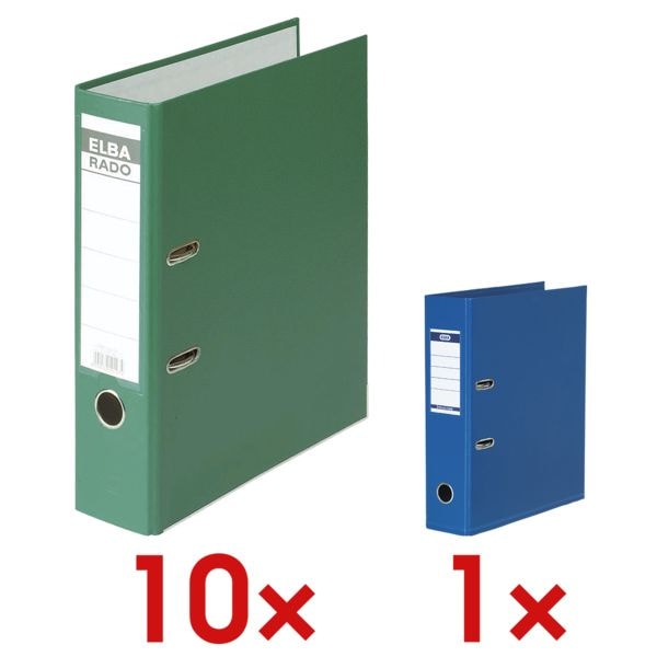Elba 10x Ordner »rado brillant« 10002261 inkl. 1x Ordner »Strong-Line« grün, 8x31.8x28.5 cm