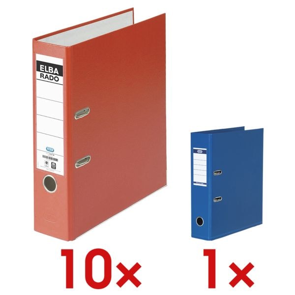 Elba 10x Ordner »rado brillant« 10002261 inkl. 1x Ordner »Strong-Line« rot, 8x31.8x28.5 cm