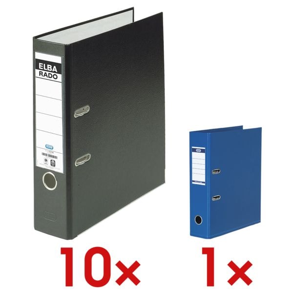Elba 10x Ordner »rado brillant« 10002261 inkl. 1x Ordner »Strong-Line« schwarz, 8x31.8x28.5 cm
