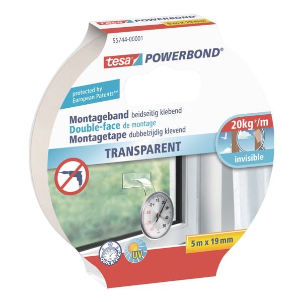 tesa Montageband »Powerbond Transparent« 55744 transparent, 1.9 cm
