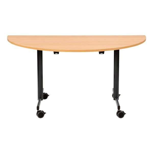 SODEMATUB Klapptisch 160x80 cm Halbkreis T-Fuß anthrazit braun, 160x72x80 cm