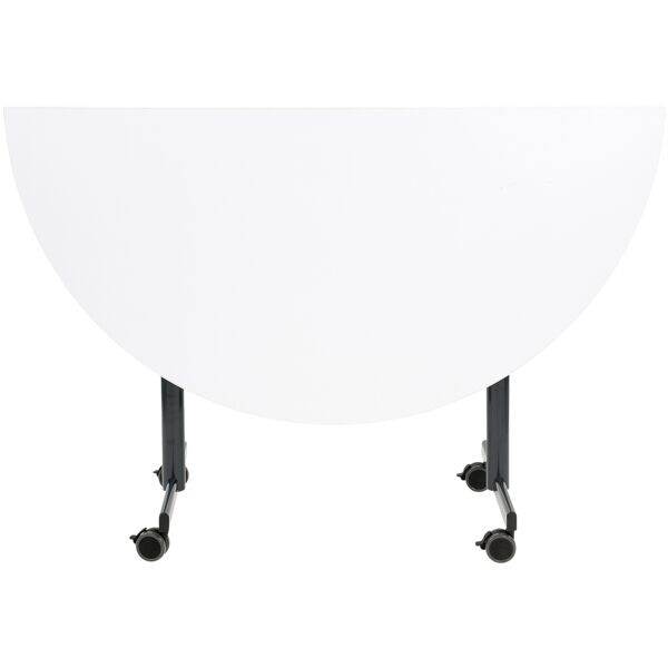 SODEMATUB Klapptisch 160x80 cm Halbkreis T-Fuß anthrazit weiß, 160x72x80 cm