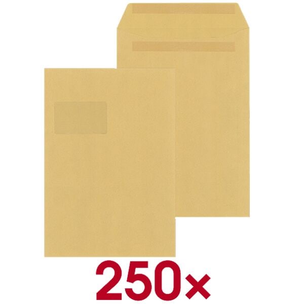 Mailmedia 250 Natron-Versandtaschen C4 mit Fenster braun, 32.4x22.9 cm