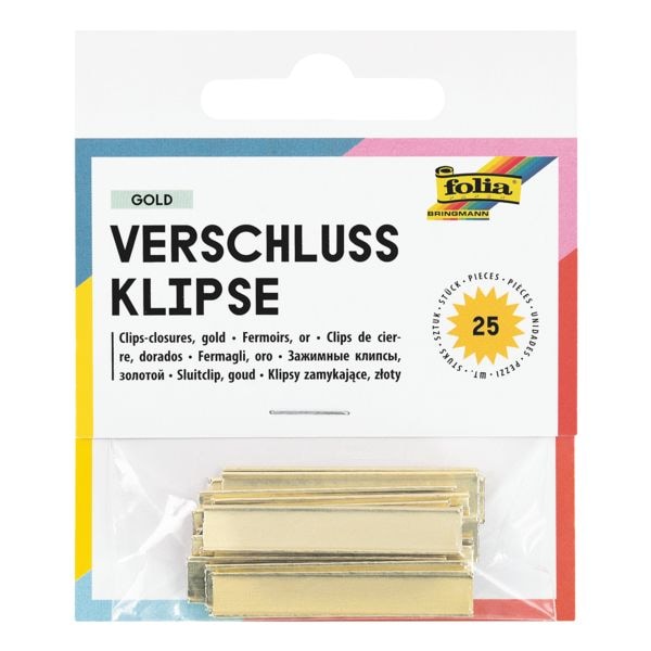 folia 25 Verschluss-Klipse »Gold Clips« gold
