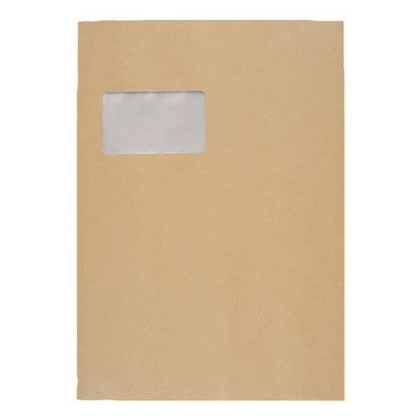 BONG Versandtaschen C4, mit Papprückwand, 120 g/qm - 100 Stück braun, 32.4x22.9 cm