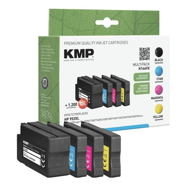 KMP Tintenpatronen-Set ersetzt HP »L0S70AE, F6U16AE, F6U17AE, F6U18AE« Nr. 953XL schwarz