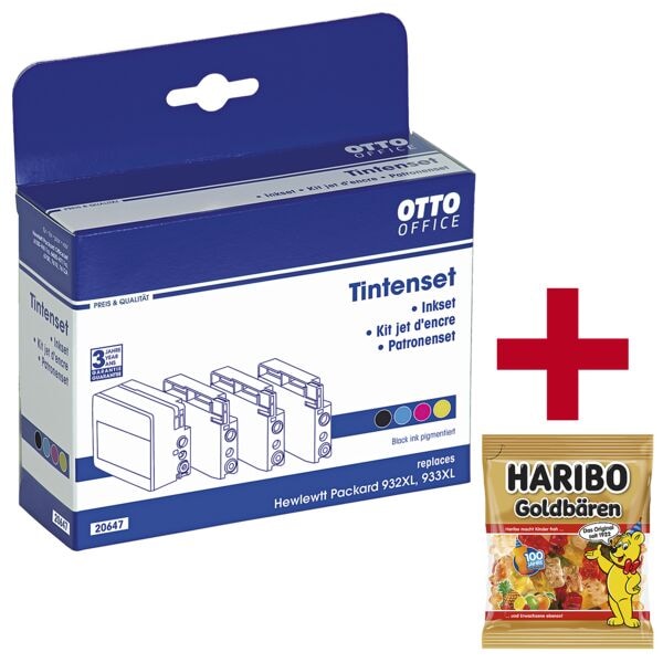 OTTO Office 4er-Set Tintenpatronen (ersetzen Hewlett Packard Nr. 932 XL / 933 XL) inkl. Fru schwarz