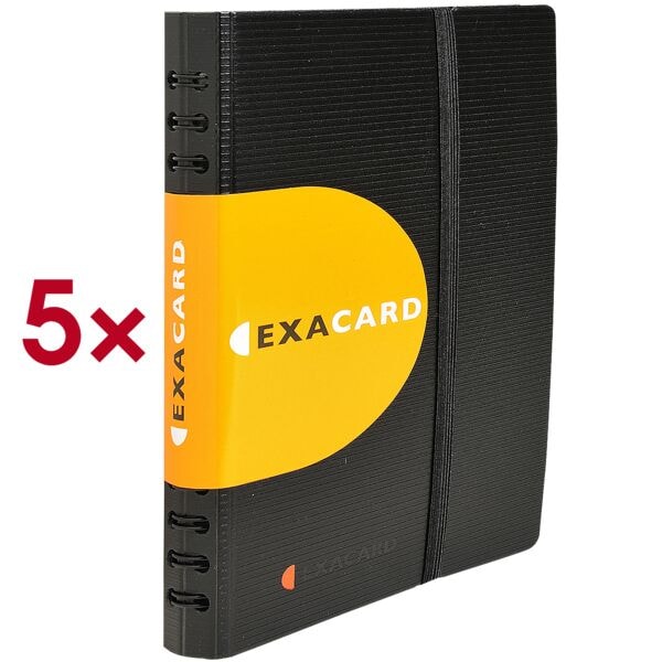 EXACOMPTA 5x Visitenkartenbuch »Exactive Exacard« Fassungsvermögen 120 Visitenkarten schwarz, 14.5x20 cm