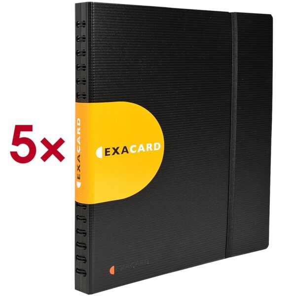 EXACOMPTA 5x Visitenkartenbuch »Exactive Exacard« Fassungsvermögen 320 Visitenkarten schwarz, 25x26.5 cm