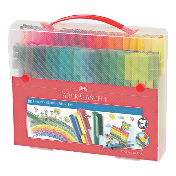 Faber-Castell (Schule) 80er-Koffer Filzstifte »Connector« mehrfarbig