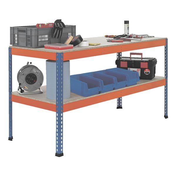 SCHULTE Lagertechnik Werkbank »18000-A13« 245 x 123 cm blau, 245x99x123 cm