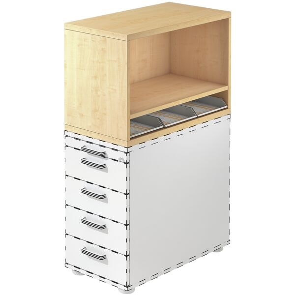 OTTO Office Premium Aufsatz-Regal für Standcontainer »Otto Office Line II« braun, 42.8x53x80 cm
