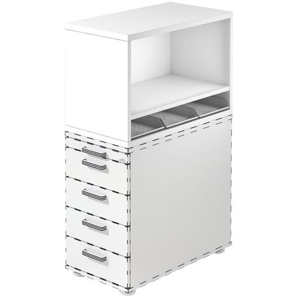 OTTO Office Premium Aufsatz-Regal für Standcontainer »Otto Office Line II« weiß, 42.8x53x80 cm