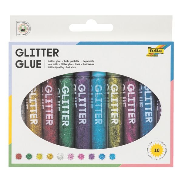 folia 10er-Set Flüssigklebe-Stifte »Glitter Glue«