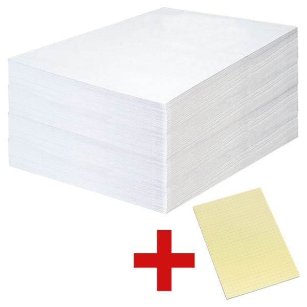 OTTO Office 500 Versandtaschen B5 ohne Fenster inkl. Haftnotizblock 10,0 x 15,0 cm, kariert weiß, 25x17.6 cm