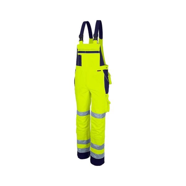 Qualitex Latzhose »pro Warnschutz mg 245« Größe 52 gelb