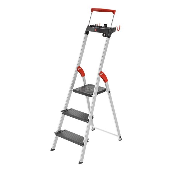 Hailo Alu-Stehleiter »L100 TopLine« 3 Stufen silber