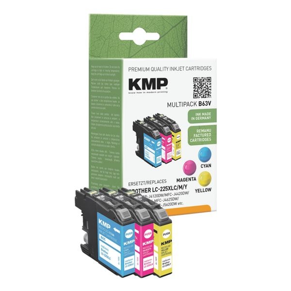 KMP Tintenpatronen-Set ersetzt Brother »LC-225XLC/M/Y« blau