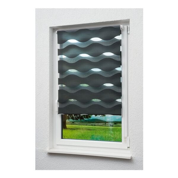 Büscher Sunlines Doppelrollo 120 cm breit grau, 120x150 cm