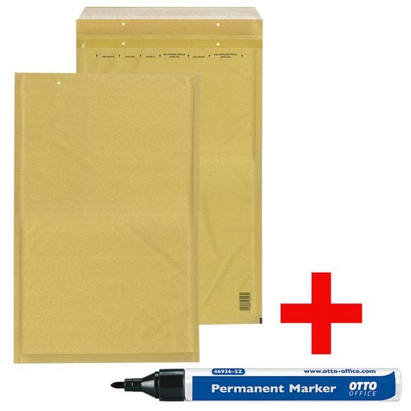 Mailmedia Luftpolster-Versandtaschen inkl. Permanent-Marker braun, 32x45.5 cm