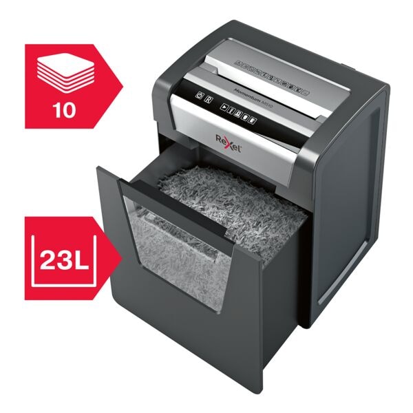 Rexel Aktenvernichter »Momentum M510« Mikroschnitt bis 10 Blatt schwarz, 22.3x46.5x27.9 cm