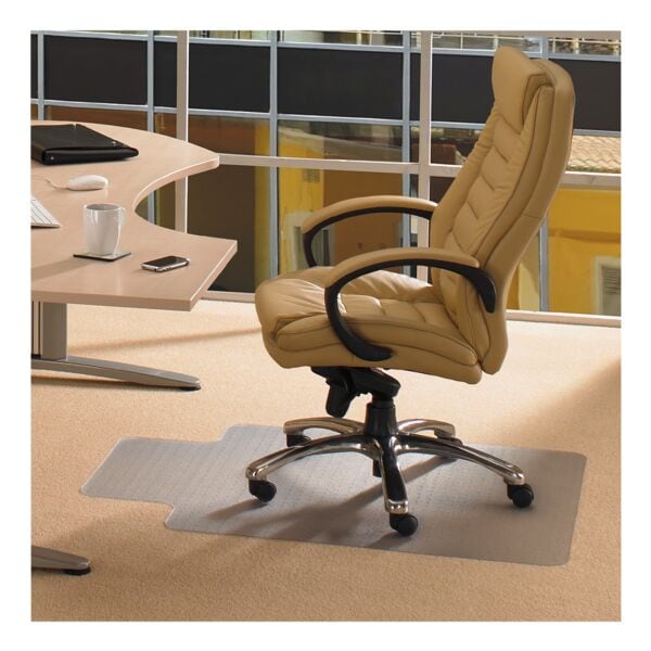 FLOORTEX Bodenschutzmatte 90x120 cm, Rechteck mit Lippe, für niederflorigen Teppichboden transparent, 90 cm