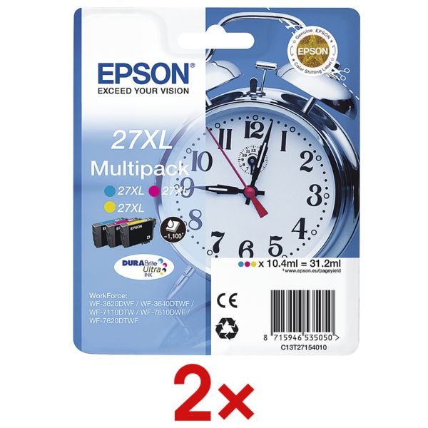 Epson 2x Tintenpatronen-Set »T2715« Nr. 27XL blau