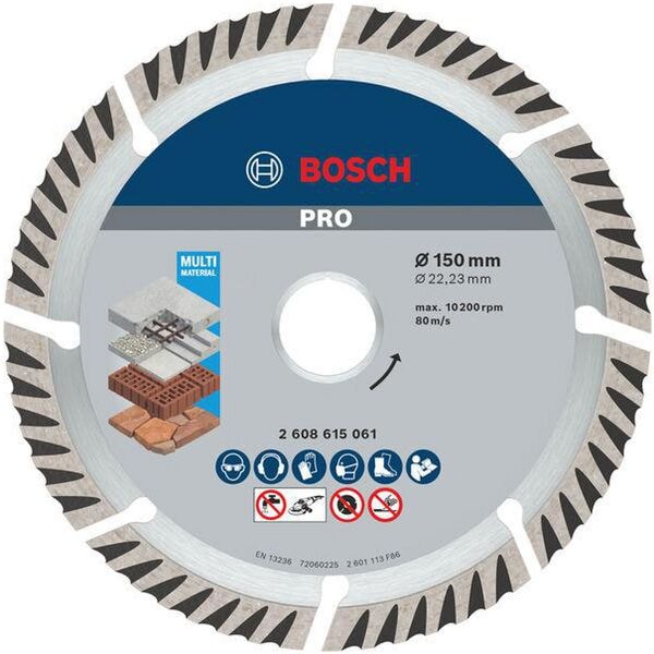 BOSCH Diamanttrennscheibe 150 x 22,23 mm PRO Multi Material grau
