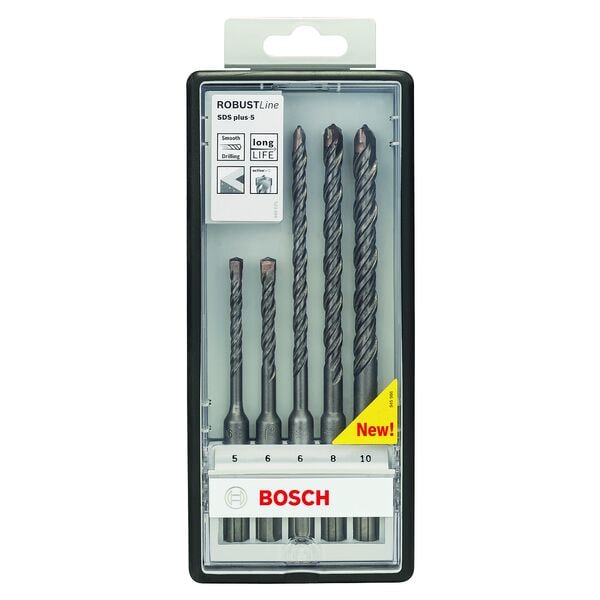 BOSCH 5-tlg. Hammerbohrer-Set »SDS plus-5 Robust Line« 5 - 10 mm