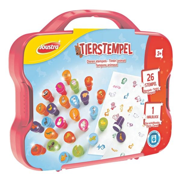 Joustra Tier-Stempel 26 Stück im Kunststoff-Koffer