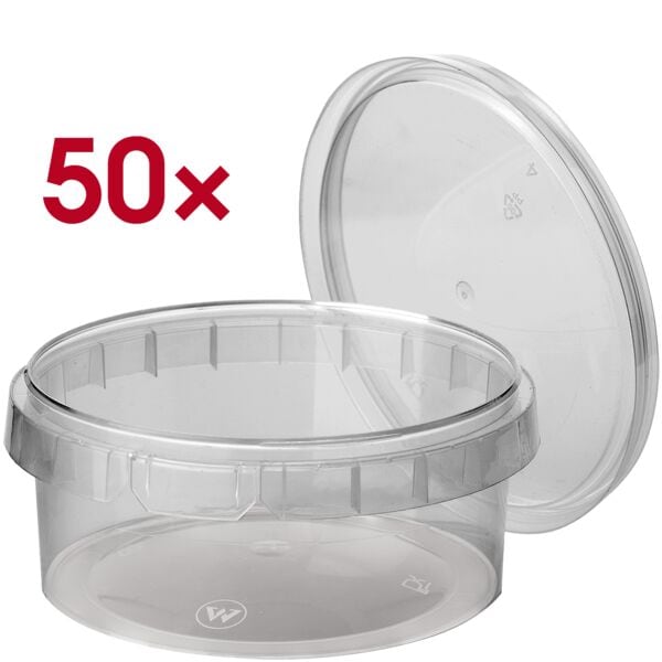 Papstar Einweg-Feinkost-Becher 300 ml, 50 Stück transparent, 5.1 cm