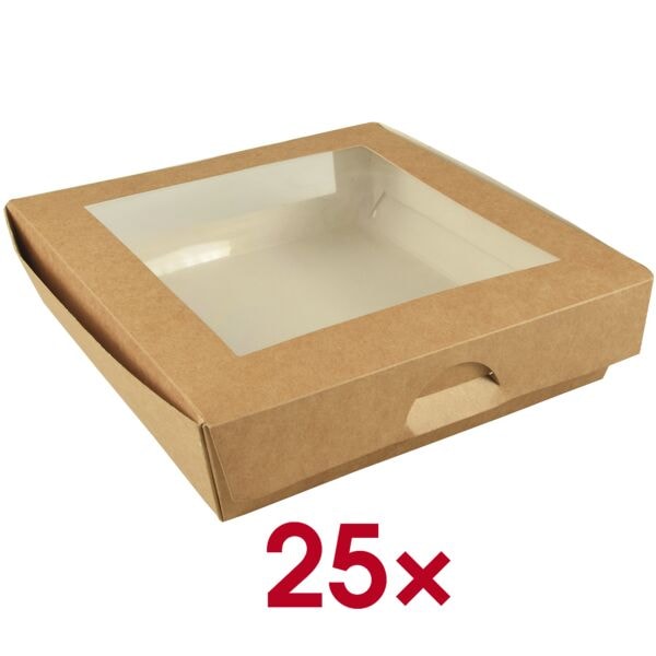 Papstar Einweg-Feinkost-Boxen »pure«, 25 Stück braun, 19x5x19 cm