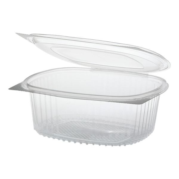Papstar Feinkost- und Salatschalen mit Klappdeckel 1000 ml, 50 Stück transparent, 18.4x6.6x15.8 cm