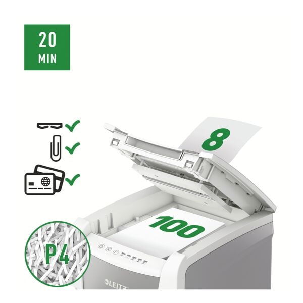 Leitz IQ Aktenvernichter »Small Office 100« P4 weiß, 22x53x43 cm
