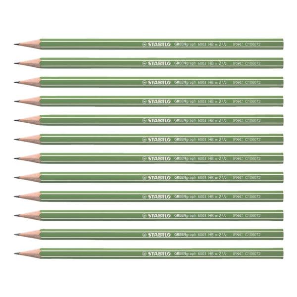 Stabilo 12er-Pack Holz-Bleistift »GREENgraph 6003« grün