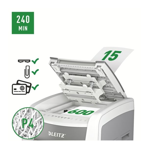 Leitz Aktenvernichter »IQ Autofeed Office Pro 600« P-4 weiß, 23x103.1x57 cm