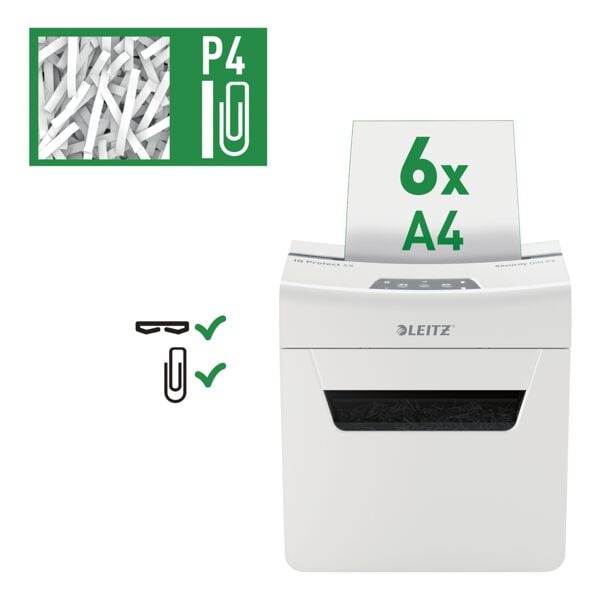 Leitz Aktenvernichter »IQ 6X Protect Premium« weiß, 22x35.3x19.6 cm