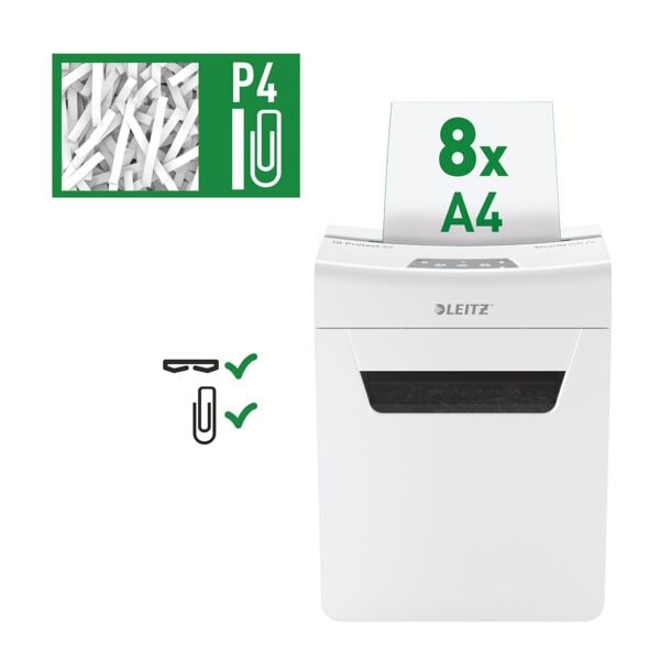 Leitz Aktenvernichter »IQ 8X Protect Premium« weiß, 32.5x43.3x19.6 cm