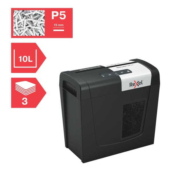 Rexel Aktenvernichter »Secure MC3 Whisper-Shred« schwarz, 20.4x35.5x35.1 cm