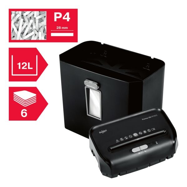 Rexel Aktenvernichter »ProMax RPX612« P-4 schwarz, 22x37.8x21 cm
