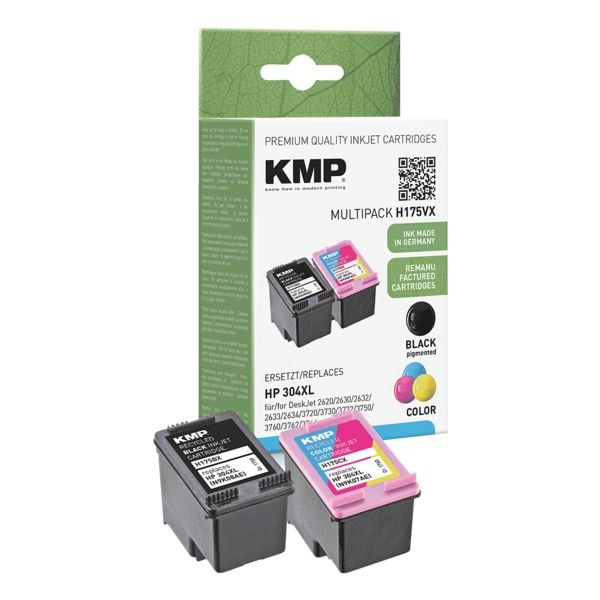 KMP 2er-Pack Tintenpatronen ersetzt »304XL (N9K08AE / N9K07AE)« schwarz