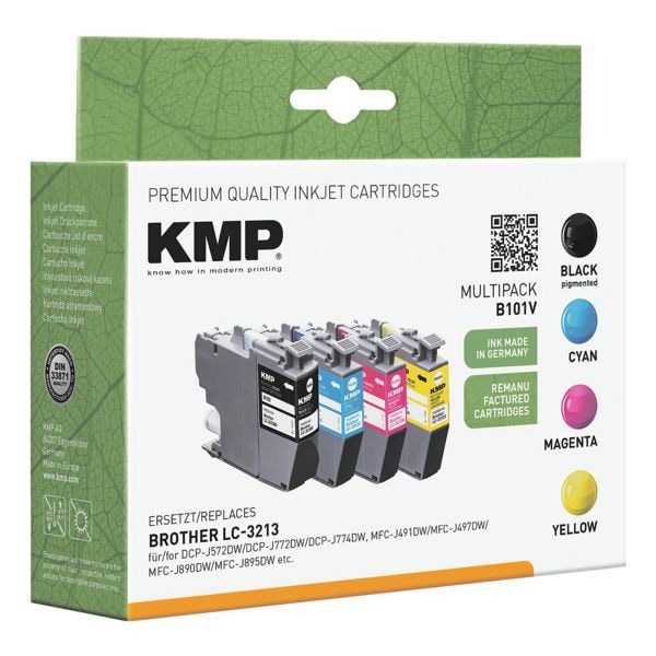 KMP Tintenpatronen-Set ersetzt Brother »LC-3213BK/CMY« schwarz
