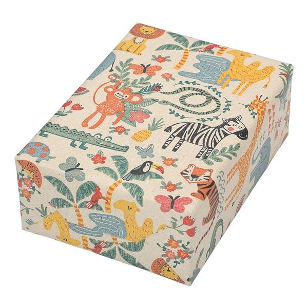 JUNG Geschenkpapier »Oase Dschungeltiere« braun, 50 cm