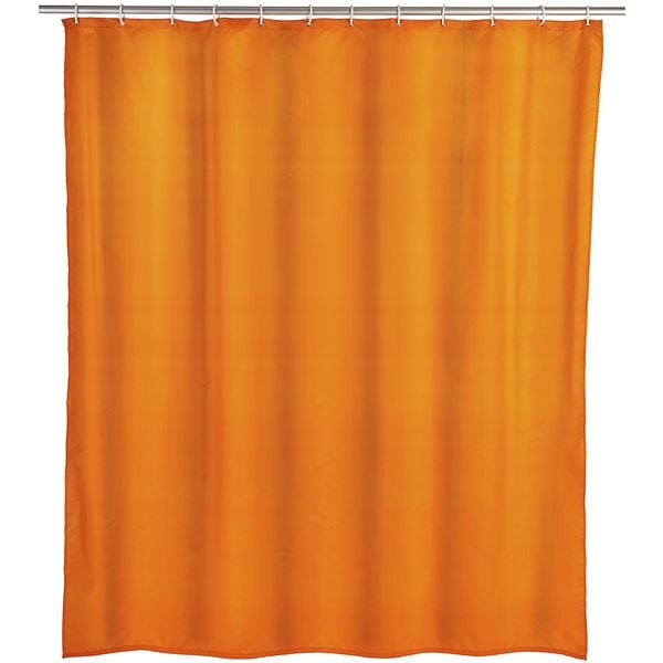 Wenko Anti-Schimmel Duschvorhang orange einfarbig Textil 180 cm x 200 cm orange, 180x200 cm