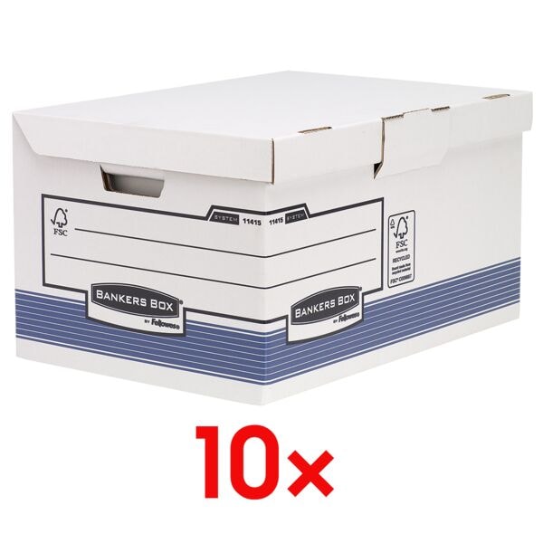 Bankers Box System 10 Klappdeckelboxen »Maxi« Bankers Box® System weiß, 39x31x56 cm